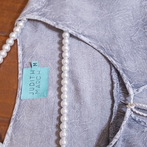 Judith March Bell Sleeve Embroidered Tunic Grey Top - Picture 10 of 12